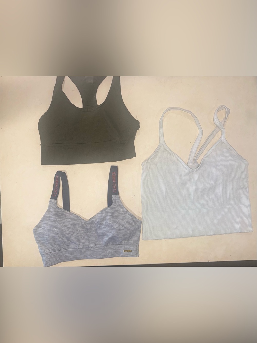 Cleo Harper, cotton on, laced Three-Pack Sports Bras & Tank bralettes grey S M L